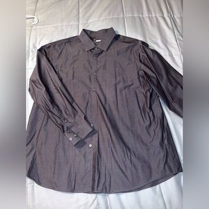 EUC Perry Ellis Portfolio Slim Fit Charcoal Dress shirt   18 1/2 34/35